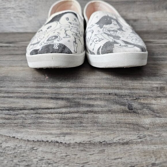 💥406 Custom Drawn Slip On Canvas Shoes - Picture 7 of 12